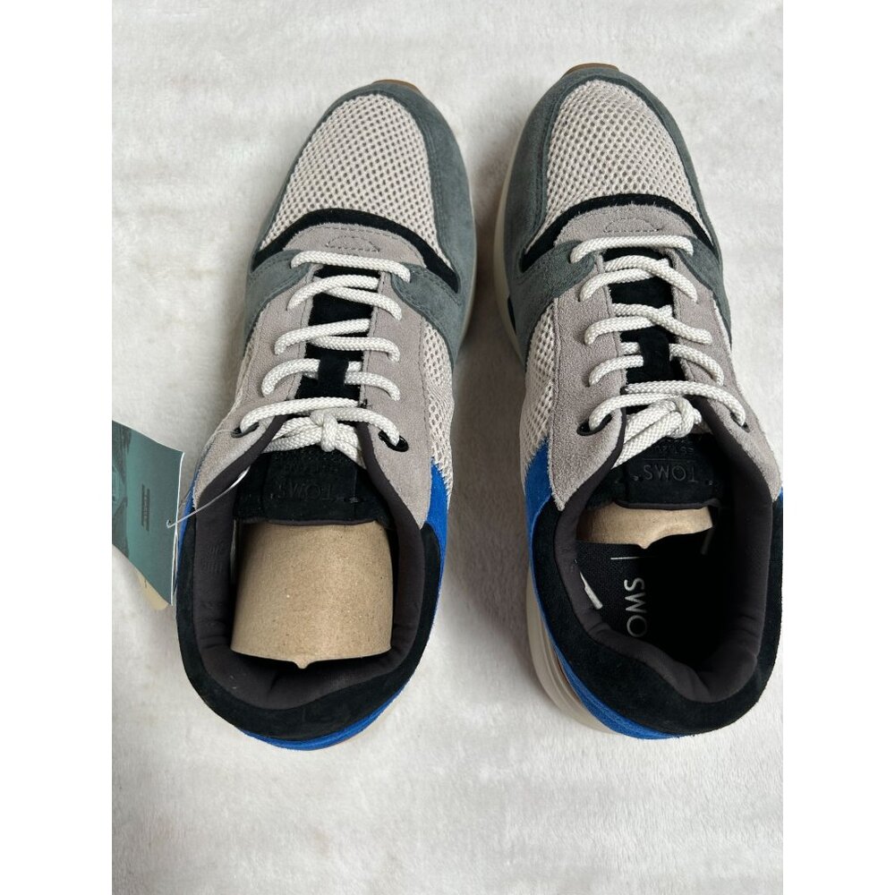 Toms Mens Arroyo Sneakers Size 9 Admiral Blue Pebble Gray Nubuck Mesh EcoX40 New